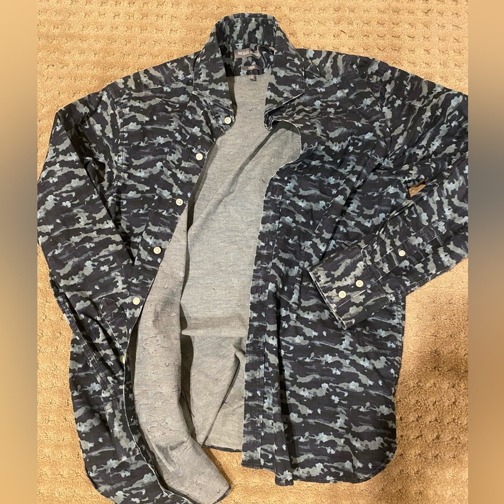 Michael Bastian shirt. Size L. Blue camo.